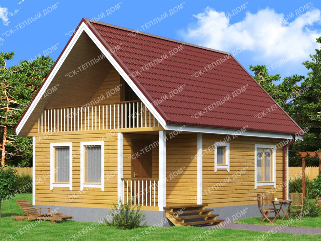 Характеристики каркасного дома для постоянного проживания 6.5x8 м. проекта Ласар
